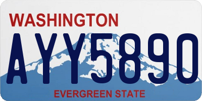 WA license plate AYY5890