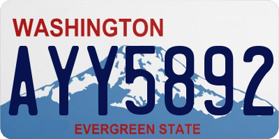 WA license plate AYY5892