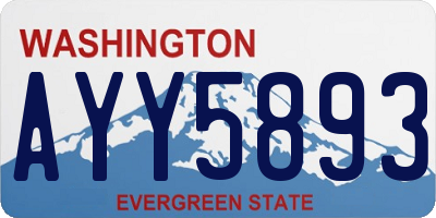 WA license plate AYY5893