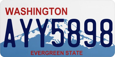 WA license plate AYY5898