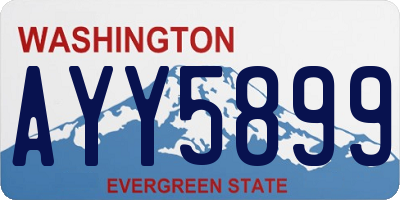 WA license plate AYY5899