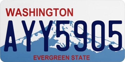 WA license plate AYY5905