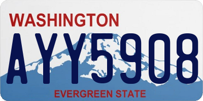 WA license plate AYY5908