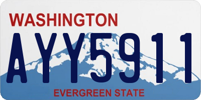 WA license plate AYY5911