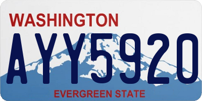 WA license plate AYY5920