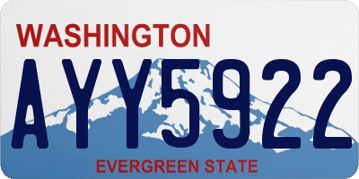 WA license plate AYY5922