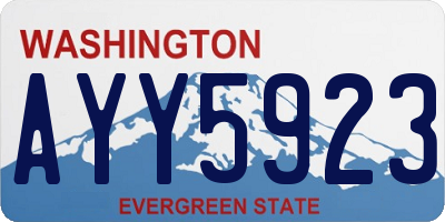 WA license plate AYY5923