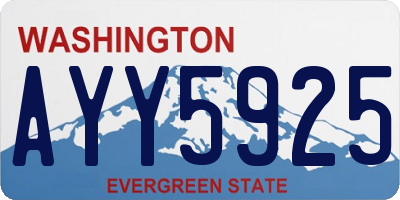 WA license plate AYY5925