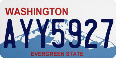 WA license plate AYY5927