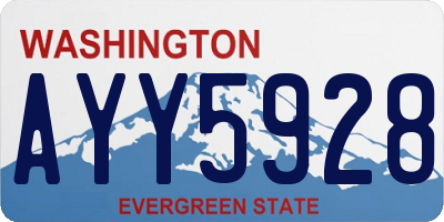 WA license plate AYY5928