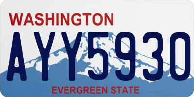 WA license plate AYY5930