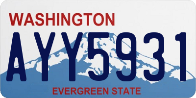 WA license plate AYY5931