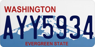 WA license plate AYY5934