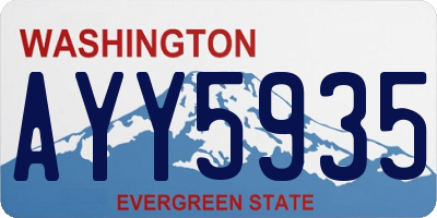 WA license plate AYY5935