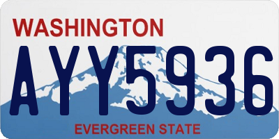 WA license plate AYY5936