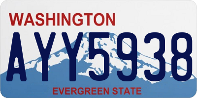 WA license plate AYY5938