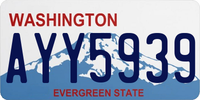 WA license plate AYY5939