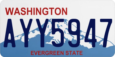 WA license plate AYY5947