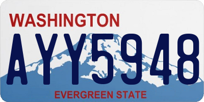 WA license plate AYY5948