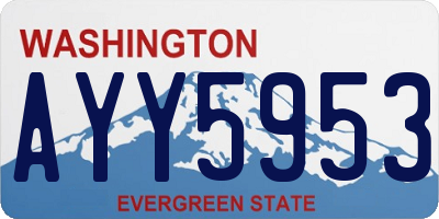 WA license plate AYY5953