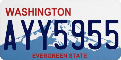 WA license plate AYY5955