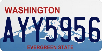 WA license plate AYY5956