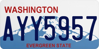 WA license plate AYY5957