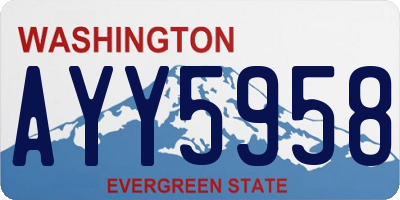 WA license plate AYY5958