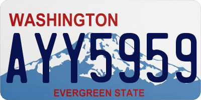 WA license plate AYY5959