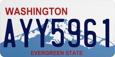 WA license plate AYY5961