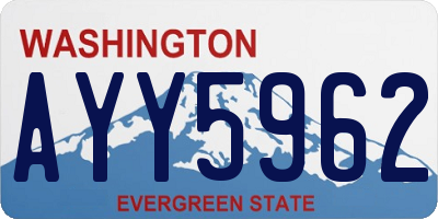 WA license plate AYY5962