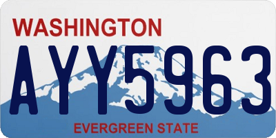 WA license plate AYY5963