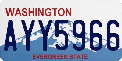 WA license plate AYY5966