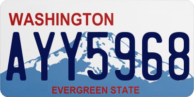 WA license plate AYY5968