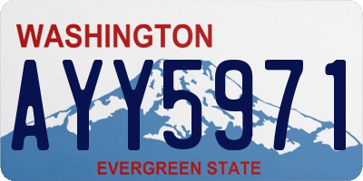 WA license plate AYY5971