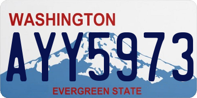 WA license plate AYY5973