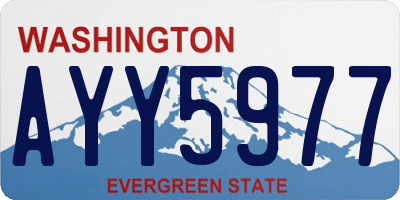 WA license plate AYY5977