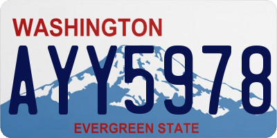 WA license plate AYY5978