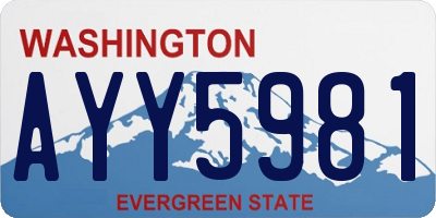 WA license plate AYY5981