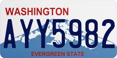 WA license plate AYY5982