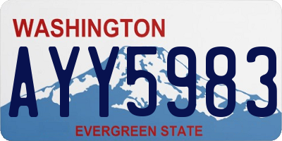 WA license plate AYY5983