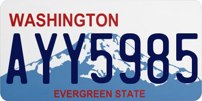 WA license plate AYY5985