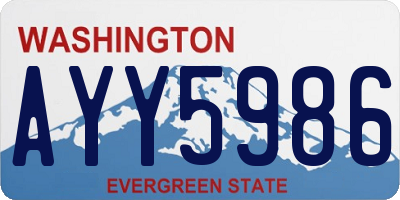 WA license plate AYY5986