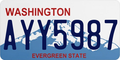 WA license plate AYY5987