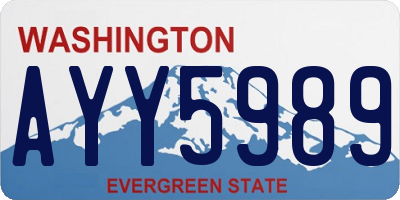 WA license plate AYY5989