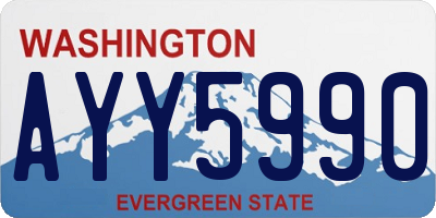 WA license plate AYY5990