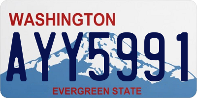 WA license plate AYY5991