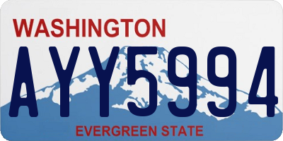 WA license plate AYY5994