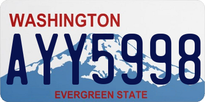 WA license plate AYY5998