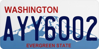 WA license plate AYY6002